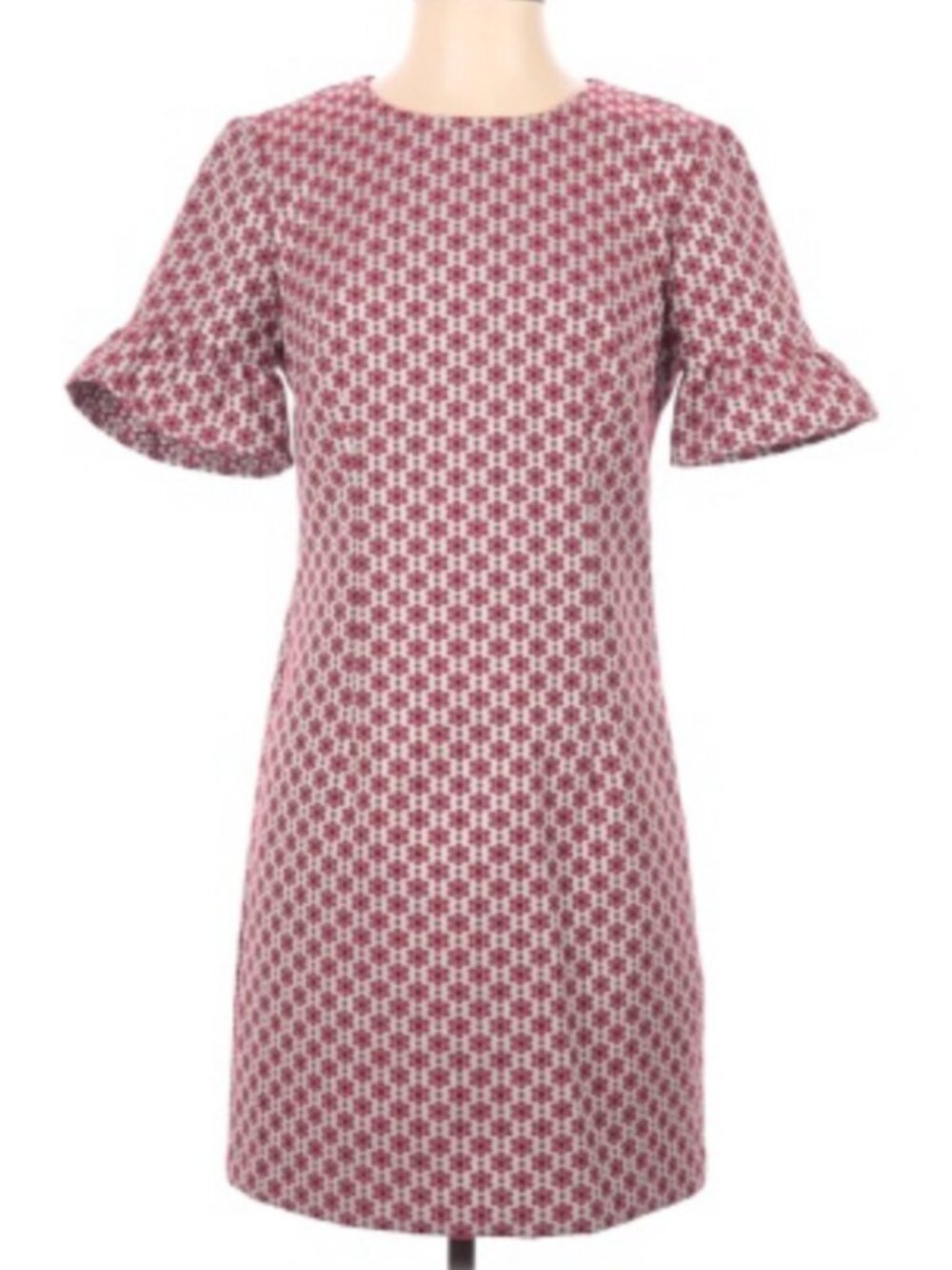 Trina Turk | Red Floral Darling Flounce Sleeve Dress